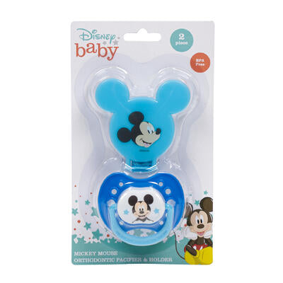 pacifier w clip mickeymouse bl -- 48 per case
