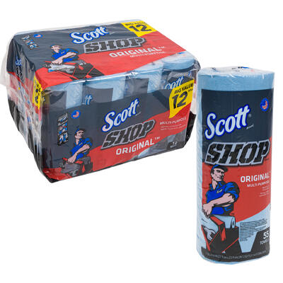 shop towels scotts blue -- 12 per case