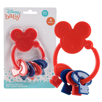 keyring teether mickey red blu -- 24 per case