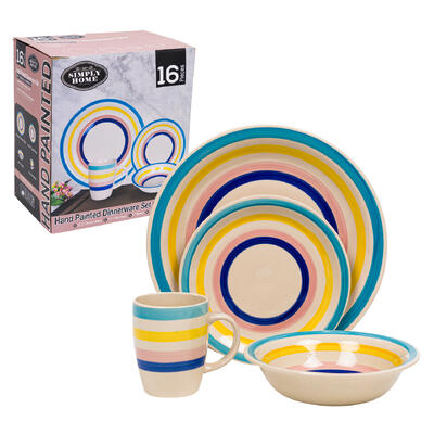 dinnerware set 16pc hp stripe- -- 2 per case