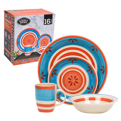 dinnerware set 16pc hp stripe -- 2 per case