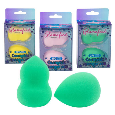 cosmetic sponge set 2pc 3ast c -- 48 per case