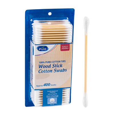 cotton swab 400 ct wood stick -- 48 per case