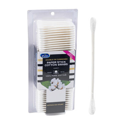 cotton swab 500 ct paper stick -- 48 per case