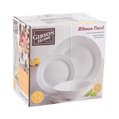 dinnerware 12pcwhite rnd gh bl -- 2 per case