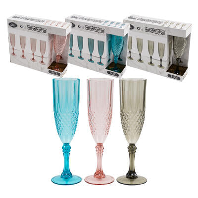 champagne glass set 4pc 8oz pl -- 12 per case