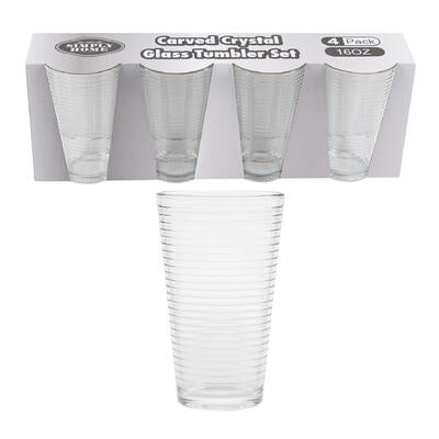 glass tumbler set 4pc 16.23oz -- 8 per case