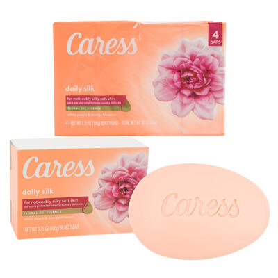 soap 3.75oz 4pk caress silk f -- 8 per case