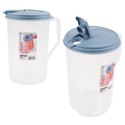 pitcher 1galt washed blue lid -- 6 per case