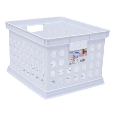 storage crate 15x13x10 white -- 6 per case