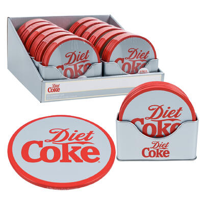 coaster set 7pc4.5 d diet coke -- 12 per case