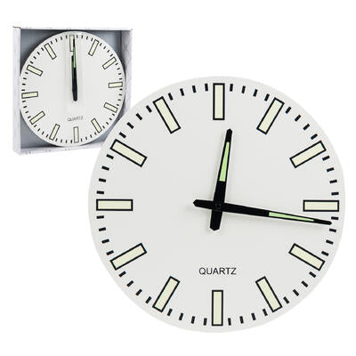wall clock 14 rnd analog lumin -- 6 per case