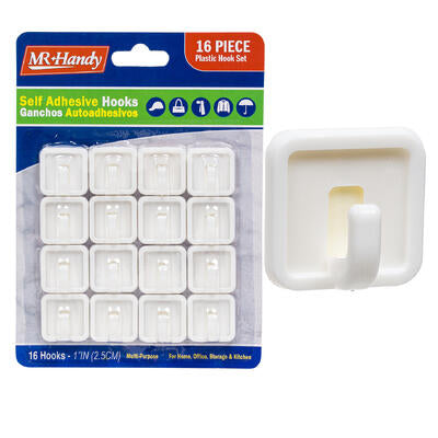 hook set 16pc sqr self-adhesiv -- 48 per case