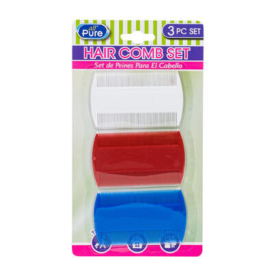 hair beard comb set 3pc plasti -- 48 per case