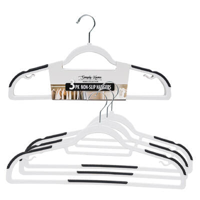 hangers 3pk 18 plstc non-slip -- 24 per case