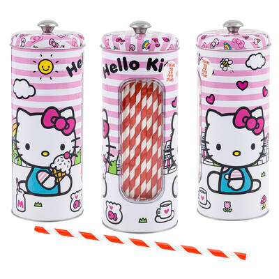 straw holder 8.25 h hello kitt -- 12 per case
