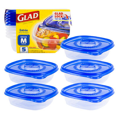 food container 5pk entree 25oz -- 6 per case