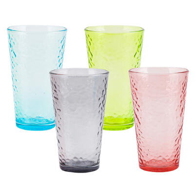 glass tumbler 16.2oz 4astd clr -- 12 per case
