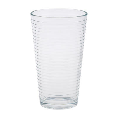 glass tumbler 16.23oz carved d -- 12 per case