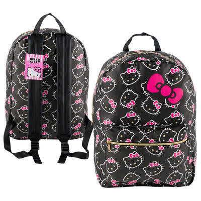 backpack 16 pu hello kitty blk -- 12 per case