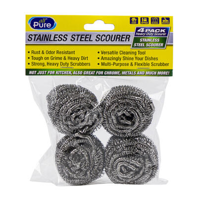 all pure 4pc mesh metal scourer -- 48 per case