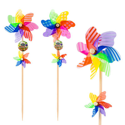 garden stake decor 21 pinwheel -- 24 per case