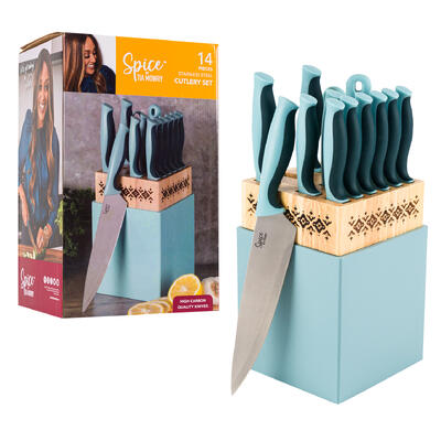 cutlery set 14pc w rubberwood -- 1 per case