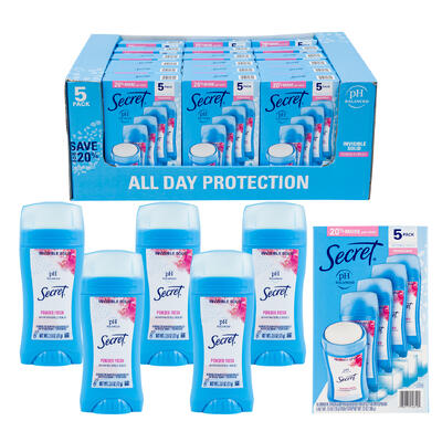deodorant 2.6oz 5pk secret pwd -- 18 per case