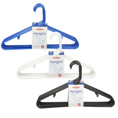 plastic tubular hanger 10-pack - asst -- 28 per case