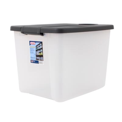 sterilite clear tote with grey lid- 500qt -- 6 per case