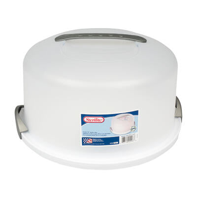 sterilite cake server with gray handle and latch -- 4 per case