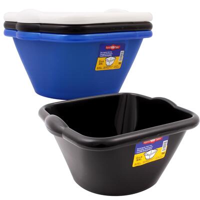 square plastic dishpan- 11qt- 4 assortments -- 24 per case