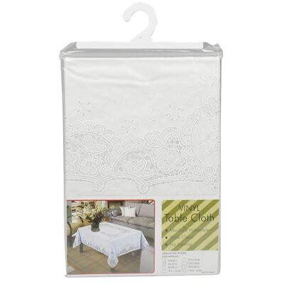 vinyl tablecloth- 72 - white -- 12 per box