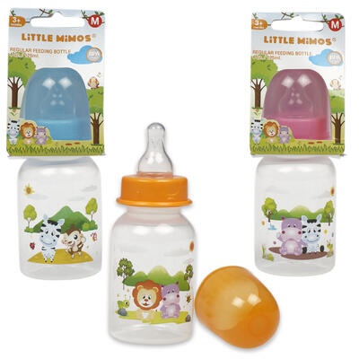 baby bottle w silicone nipple- 4oz- 3 assortments -- 12 per box