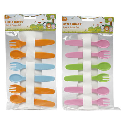 little mimos fork spoon set - 2 assortment -- 12 per box