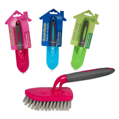 scrub brush w silicone handle- 3 assortments -- 48 per case