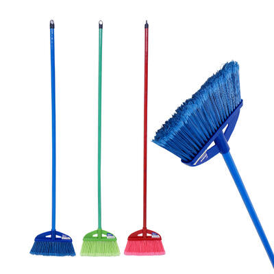 mr. handy broom w wooden handle- 47.2 - assorted -- 48 per case