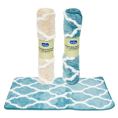 mcdallion bath mat- 18 x30 - microfiber blue -- 24 per case