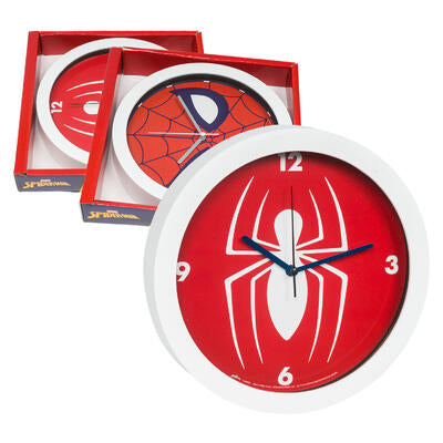 spiderman wall clock- 9.5 - 2 assortments -- 6 per case