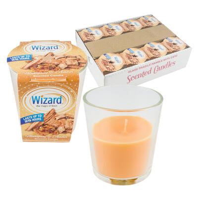 wizard mahogany and amber candles - 3oz -- 12 per case