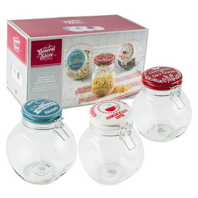 cottage chic storage jar set - ceramic lid -- 2 per case
