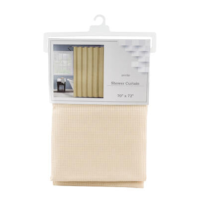waffle shower curtains - beige - -  -- 12 per case