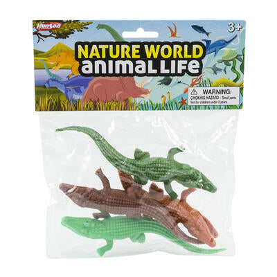 nature world crocodile toys - 4pc set -- 48 per case