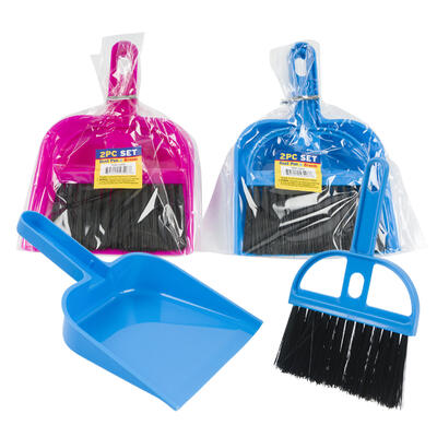 mini dustpan and broom set- 2 assortments -- 60 per case