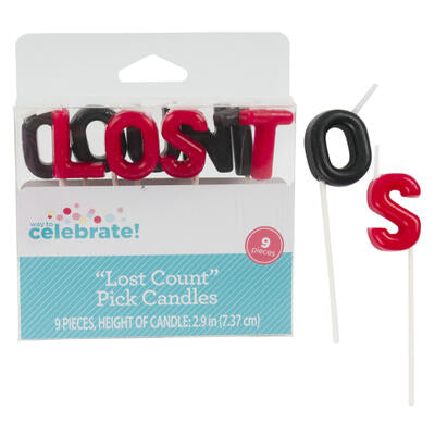 lost count candles 9ct - red and black -- 48 per case