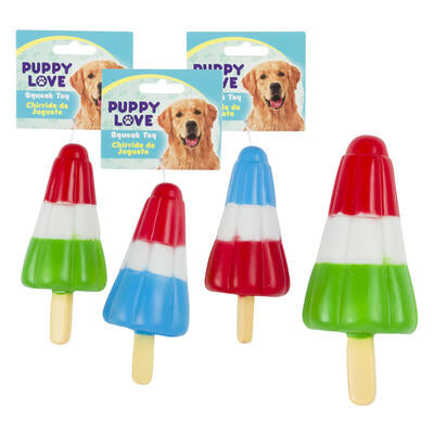 popsicle dog toy- 5.7 - 3 assorted colors -- 48 per case