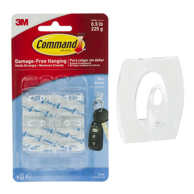 command mini clear utility hooks - 36 pack -- 36 per case