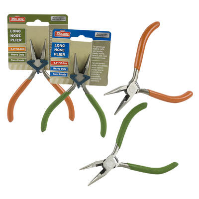 long nose pliers - 4.9in - 2 assorted colors -- 48 per case