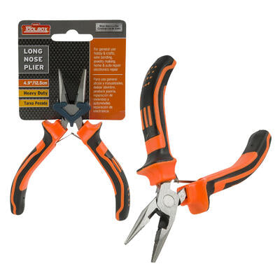 long nose pliers 4.9 in - hardware - orange -- 48 per case