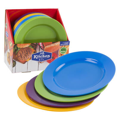 plastic plates 7 ind - assorted colors - bulk  -- 48 per case